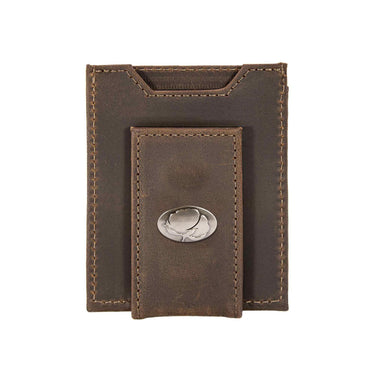 Cotton Boll Magnetic Leather Wallet | Slim Front Pocket Card Holder | Minimalist Clip Wallet