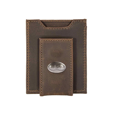 Peanut Magnetic Leather Wallet | Slim Front Pocket Card Holder | Minimalist Clip Wallet
