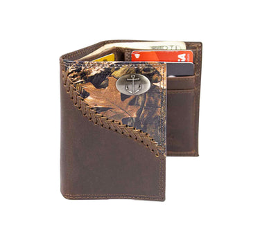 Anchor Leather Trifold Wallet for Men | Full Grain Leather Wallet | Gift for Him