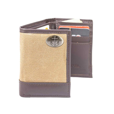Anchor Leather Trifold Wallet for Men | Full Grain Leather Wallet | Gift for Him