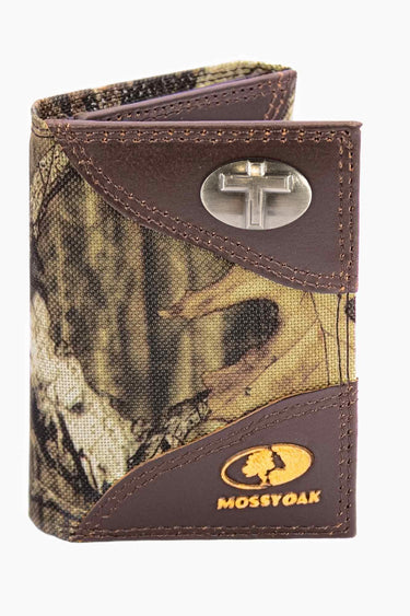 Christian Cross Leather Trifold Wallet for Men | Full Grain Leather Wallet | Gift for Him