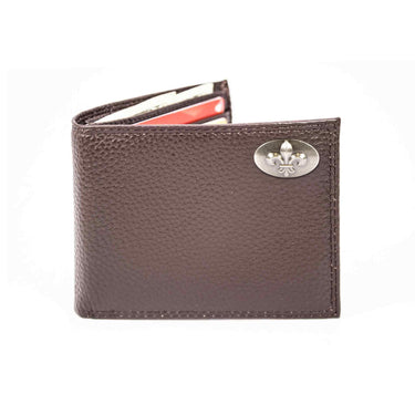 Fleur De Lis Leather Bifold Wallet for Men | Full Grain Leather Wallet | Gift for Him