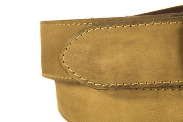Mens Crazy Horse Leather Belt Light Brown | Full Grain Casual Belt | Vintage Distressed Belt | Gift for Him