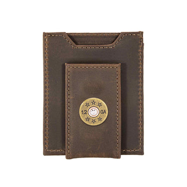 Shotshell Magnetic Leather Wallet | Slim Front Pocket Card Holder | Minimalist Clip Wallet