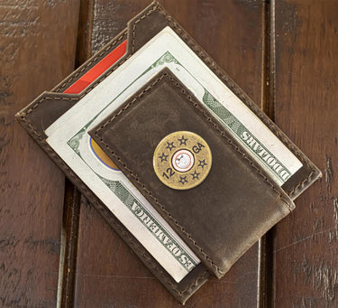 Shotshell Magnetic Leather Wallet | Slim Front Pocket Card Holder | Minimalist Clip Wallet