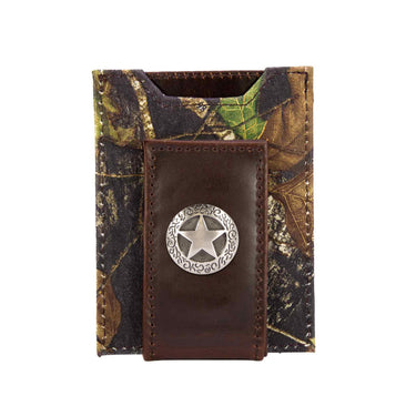 Texas Star Magnetic Leather Wallet | Slim Front Pocket Card Holder | Minimalist Clip Wallet