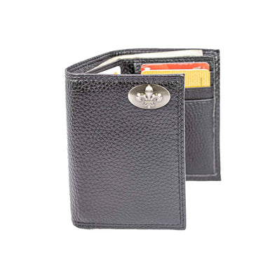 Fleur De Lis Leather Trifold Wallet for Men | Full Grain Leather Wallet | Gift for Him