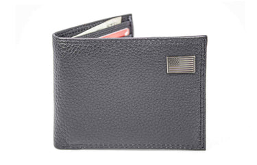 American Flag Leather Bifold Wallet for Men | Full Grain Leather Wallet | Gift for Him