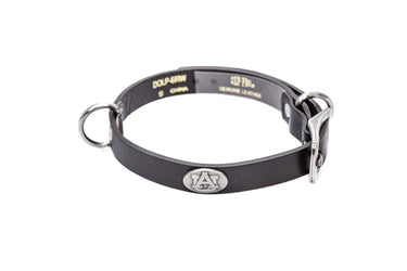 Auburn Tigers Brown Leather Dog Collar - Antique Silver Logo