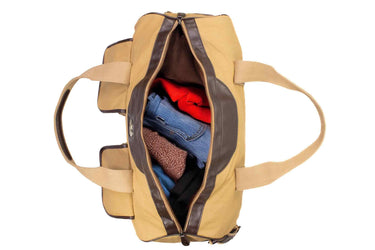 Christian Cross Men’s Khaki Waxed Canvas Weekender Duffel Bag, Water-Resistant Overnight Travel Bag