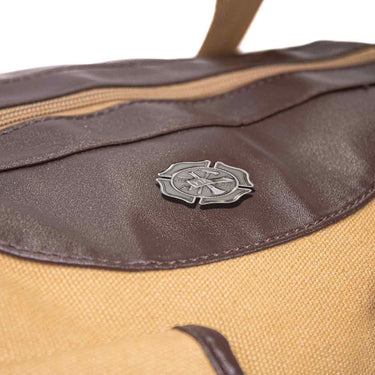 Maltese Cross Men’s Khaki Waxed Canvas Weekender Duffel Bag, Water-Resistant Overnight Travel Bag
