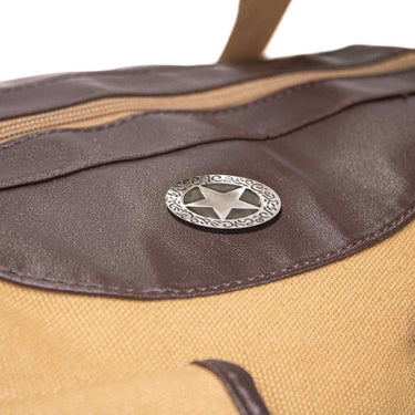 Texas Star Men’s Khaki Waxed Canvas Weekender Duffel Bag, Water-Resistant Overnight Travel Bag