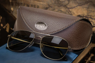 Arkansas Razorbacks Sunglass and Eyewear Case – Brown Pebble with Protective Snap Closure