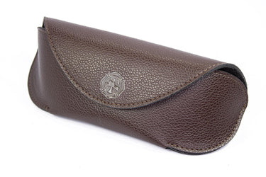 Maltese Cross Sunglass and Eyewear Case – Brown Pebble with Protective Snap Closure