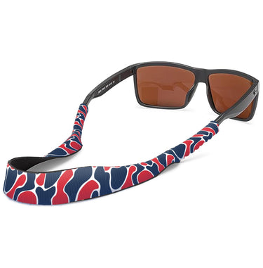 Ole Miss Color Navy and Red Camo Style Neoprene Sunglasses Strap