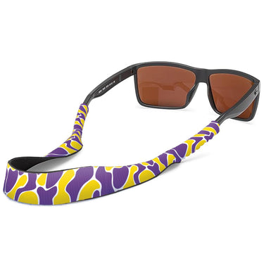 LSU Tigers Color Purple and Gold Camo Style Neoprene Sunglasses Strap