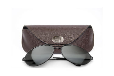 NC State Wolfpack Sunglass and Eyewear Case – Brown Pebble with Protective Snap Closure