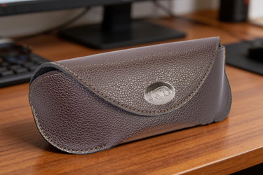 Arkansas Razorbacks Sunglass and Eyewear Case – Brown Pebble with Protective Snap Closure