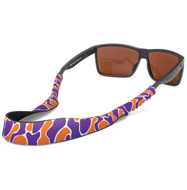 Clemson Tigers Color Orange and Purple Camo Style Neoprene Sunglasses Strap