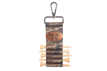 Tennessee Vols Leather Golf Ball and Tee Holder - Brown or Camo Golf Bag Clip