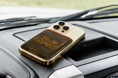Mississippi State Bulldogs Magnetic Phone Card Holder – Brown Burnished Leather or Old School Camo