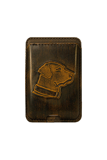 Lab Magnetic Phone Card Holder – Brown Burnished Leather or Old School Camo