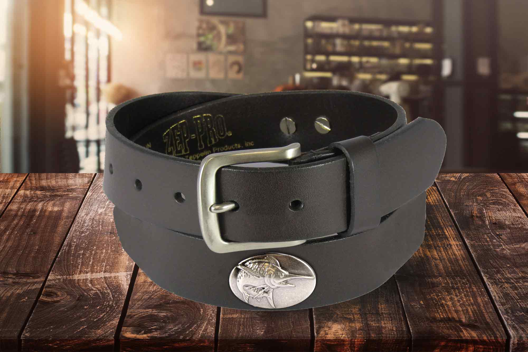 Marlin Men's Brown Leather Concho Belt