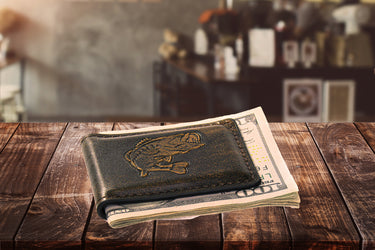 Bass Burnished Leather Money Clip