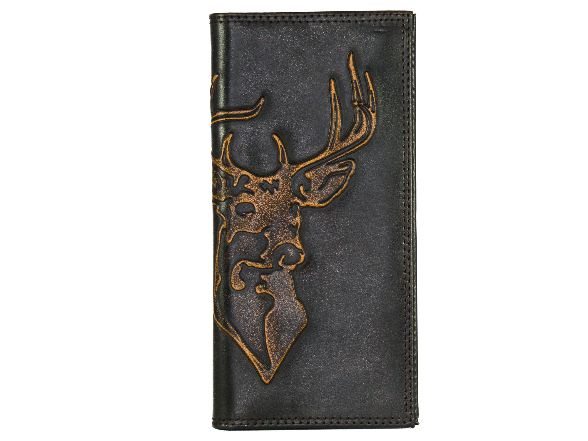 Buck Burnished Leather Secretary Wallet