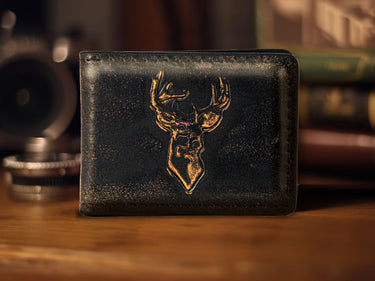 Buck Burnished Leather Money Clip
