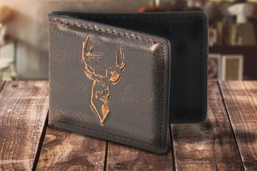 Buck Burnished Leather Money Clip