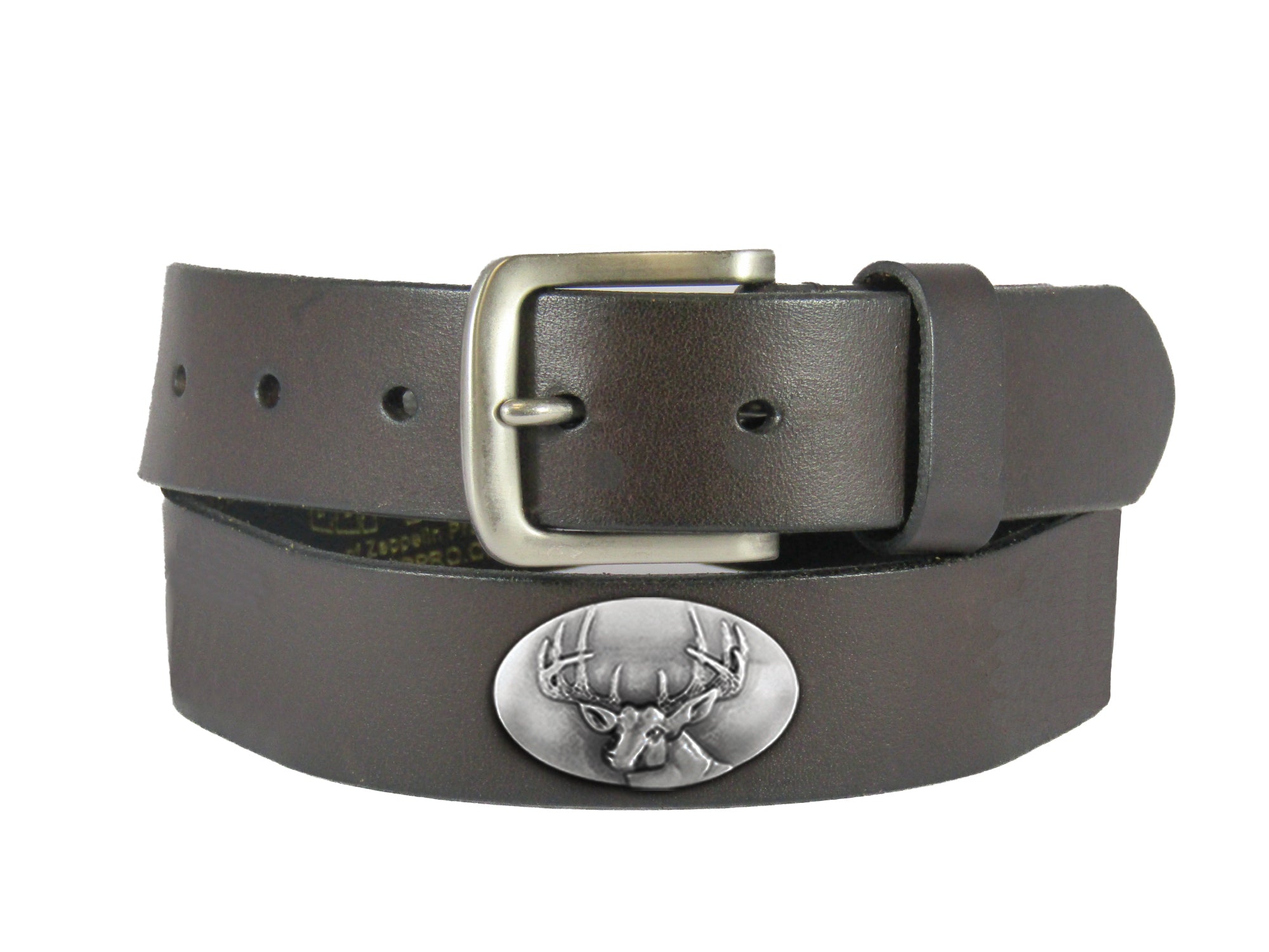 Buck Men's Brown Leather Concho Belt