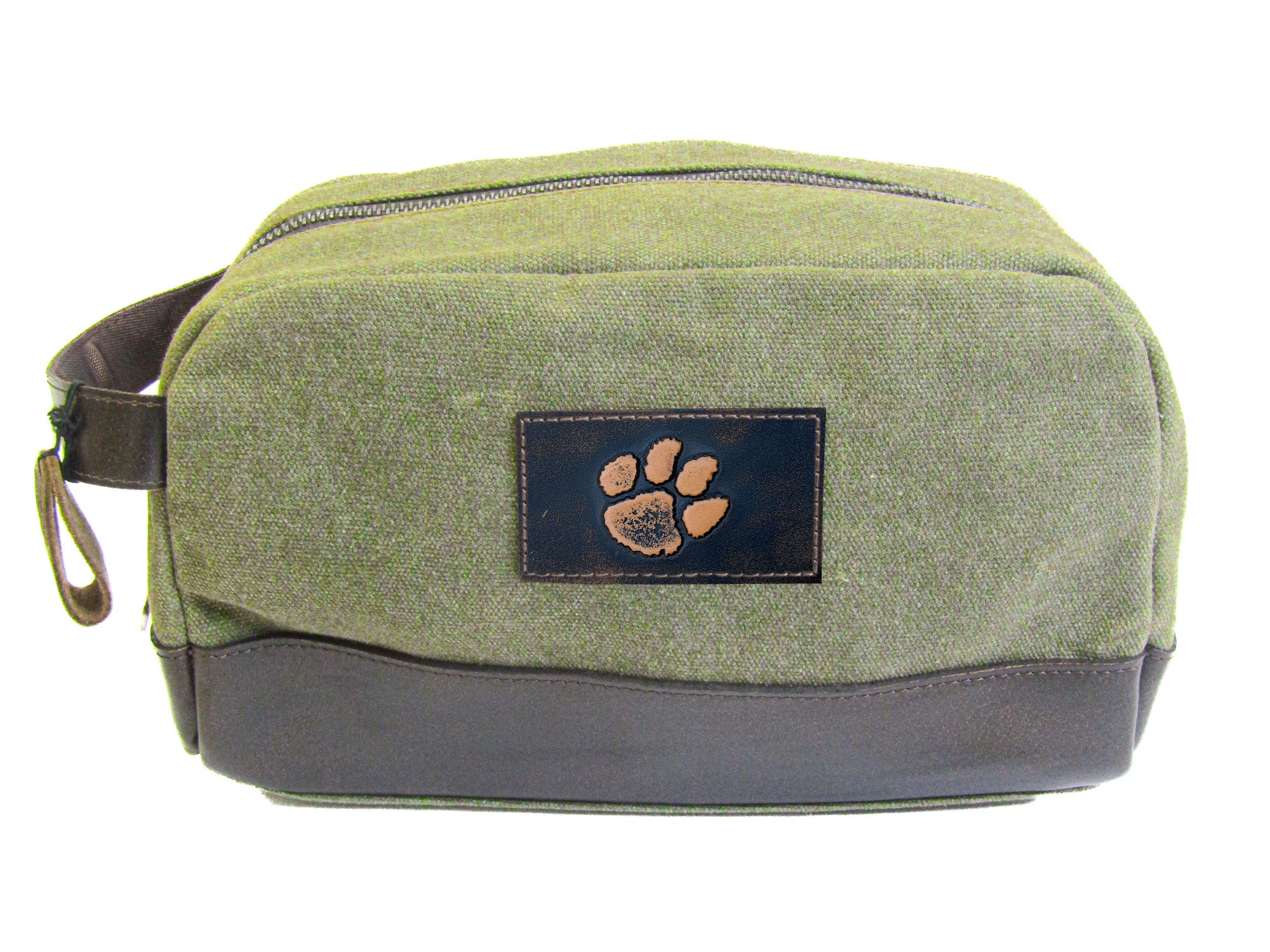 Clemson Tigers Waxed Canvas Toiletry Dopp Bag