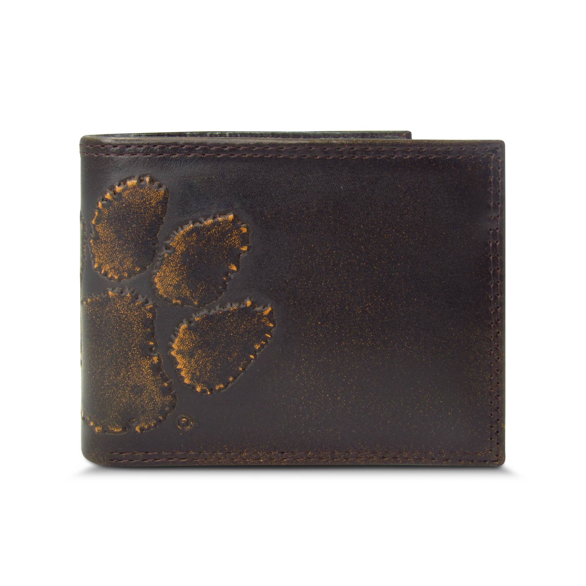 Clemson Tigers Burnished Leather Bifold Wallet