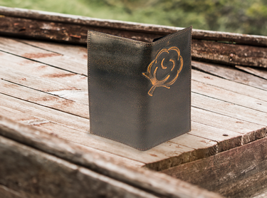 Cotton Boll Burnished Leather Secretary Wallet