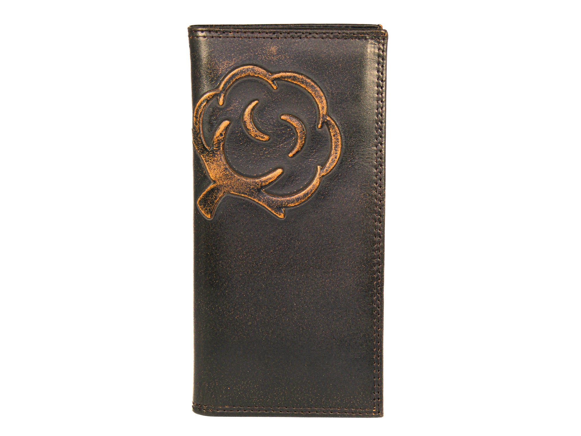 Cotton Boll Burnished Leather Secretary Wallet