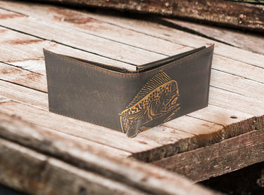 Dolphin Mahi-Mahi Burnished Leather Bifold Wallet