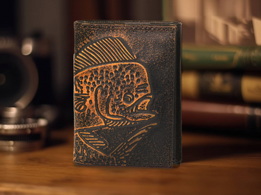 Dolphin Mahi-Mahi Burnished Leather Trifold Wallet