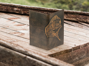 Dolphin Mahi-Mahi Burnished Leather Secretary Wallet
