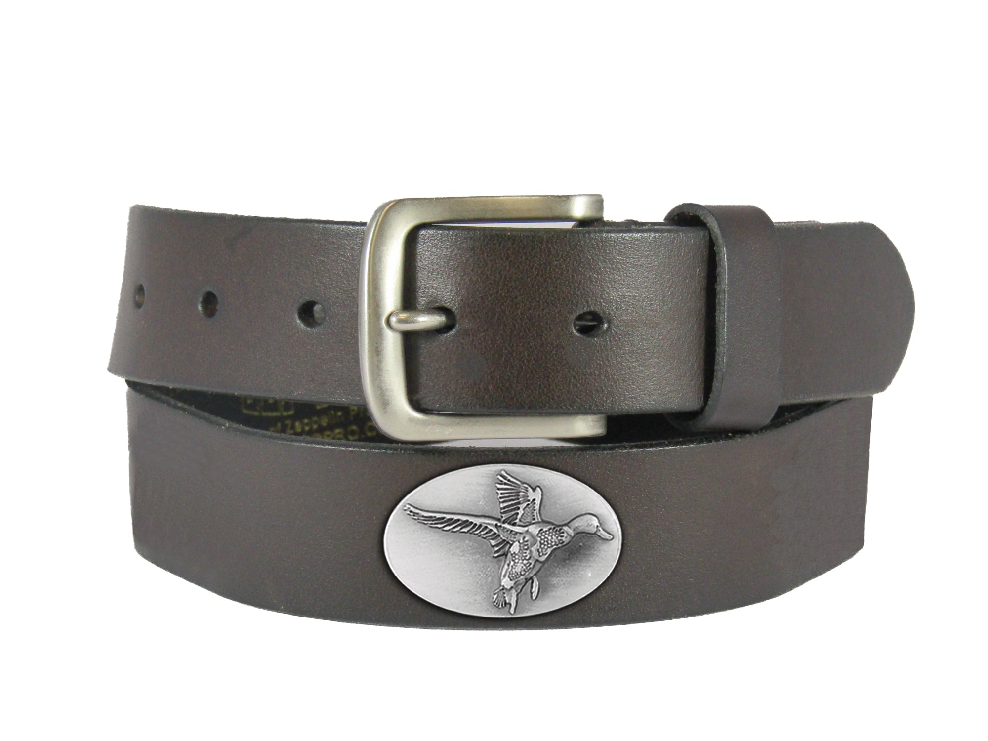 Mallard Men's Brown Leather Concho Belt