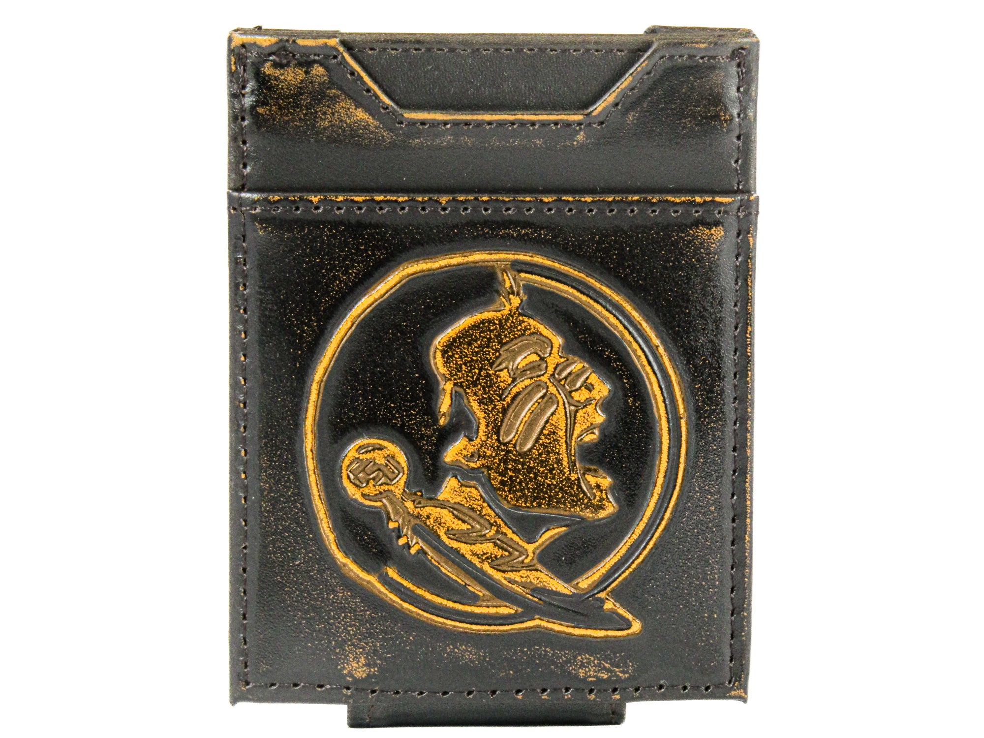 Florida State Seminoles Burnished Leather Magnetic Front Pocket Wallet