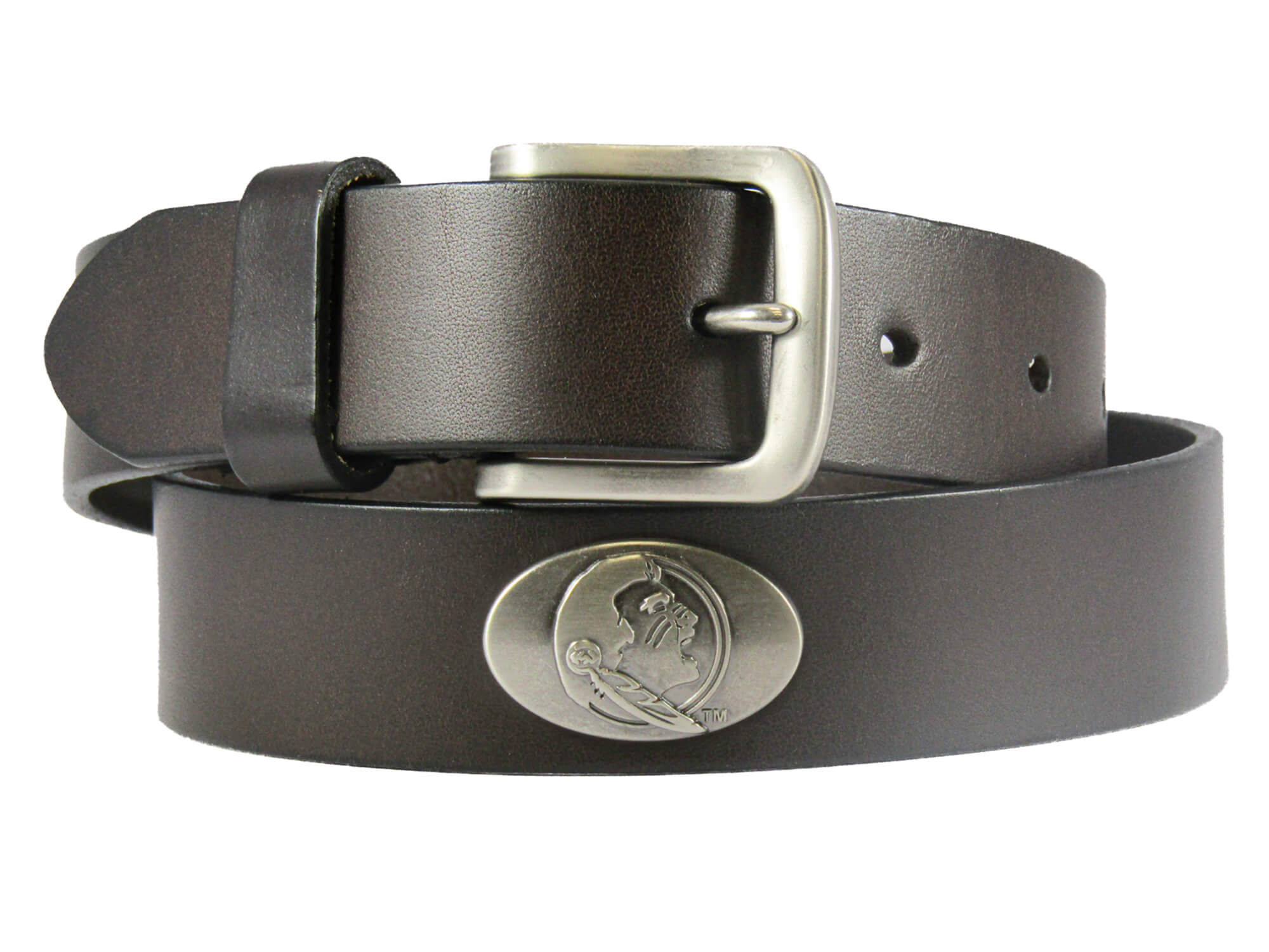 Florida State Seminoles Men's Collegiate Brown Leather Concho Belt.