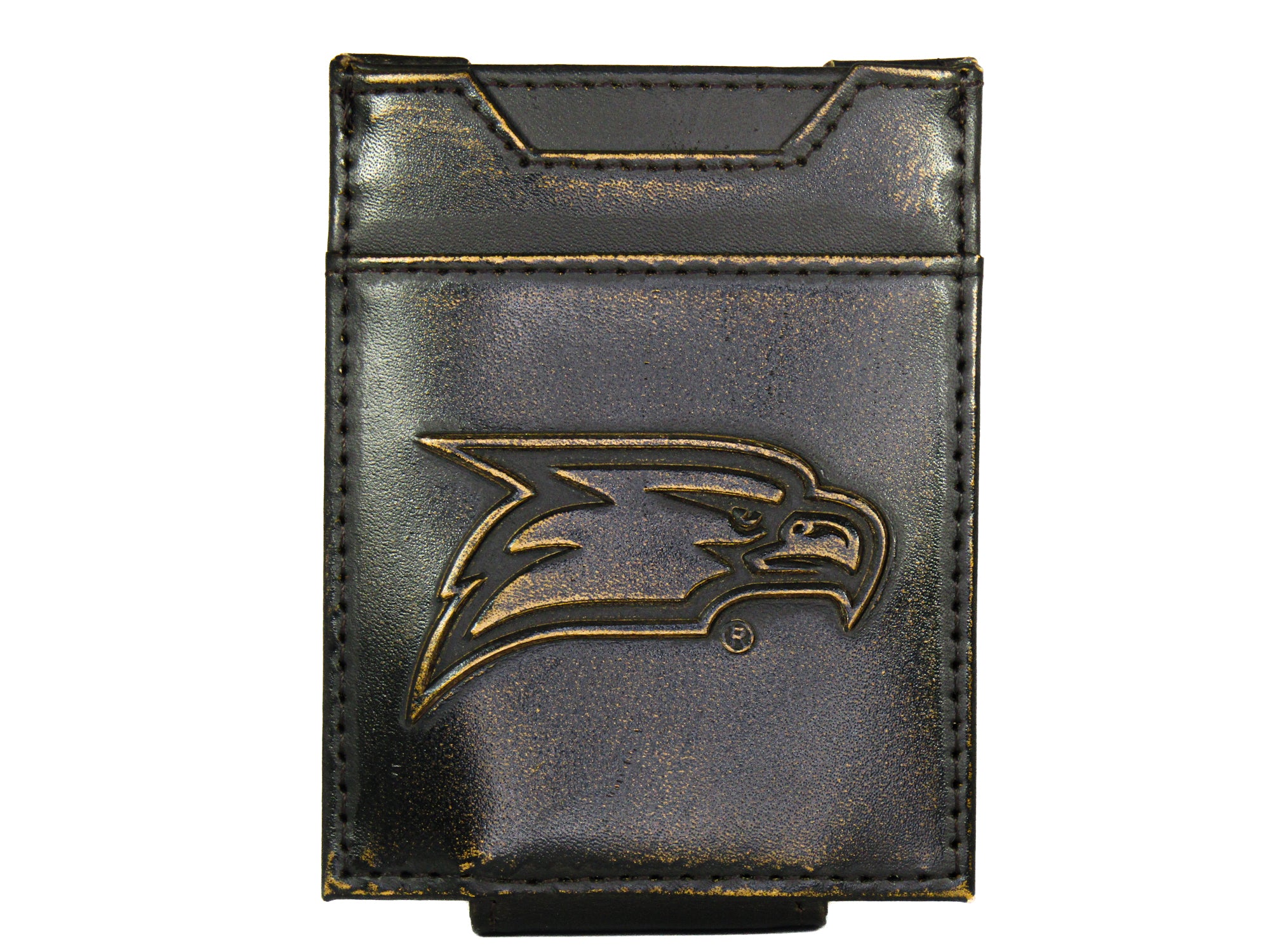 Georgia Southern Eagles Burnished Leather Magnetic Front Pocket Wallet