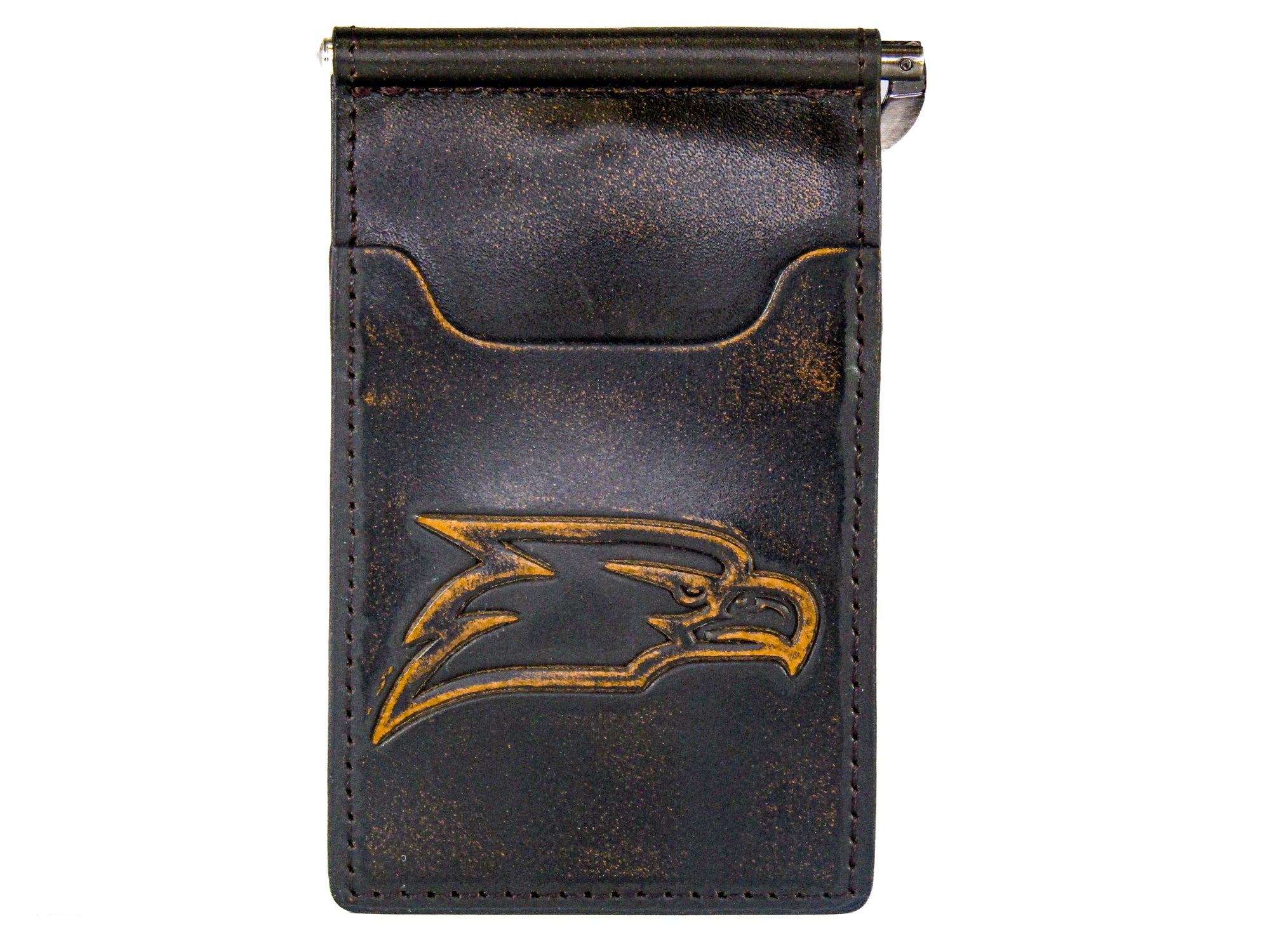 Georgia Southern Eagles Burnished Leather Front Pocket Clip Wallet