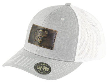 Bass Hand Burnished Full Grain Leather Patch Richardson 112 Snapback Trucker Hat
