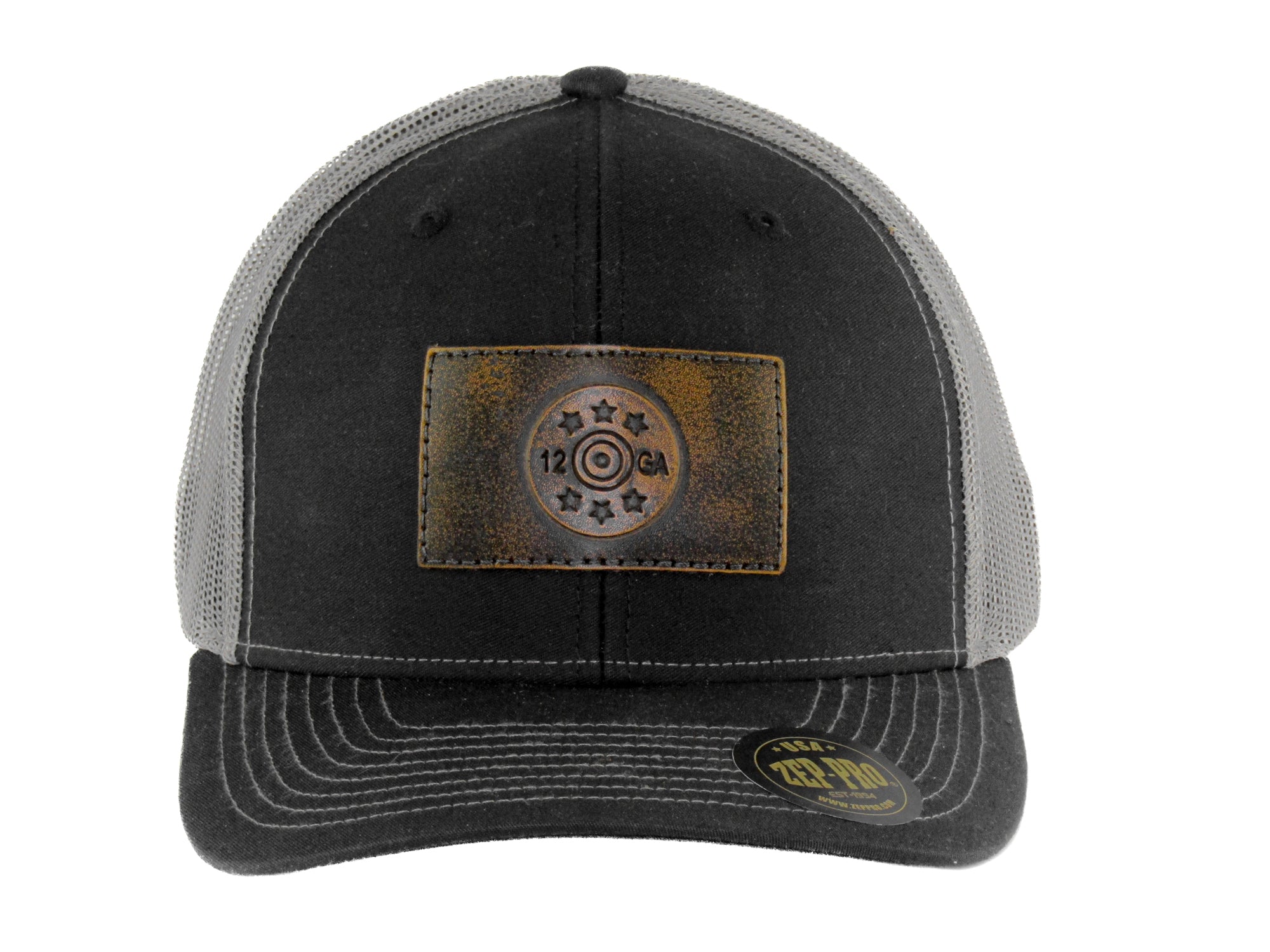 Shotshell Hand Burnished Full Grain Leather Patch Richardson 112 Snapback Trucker Hat