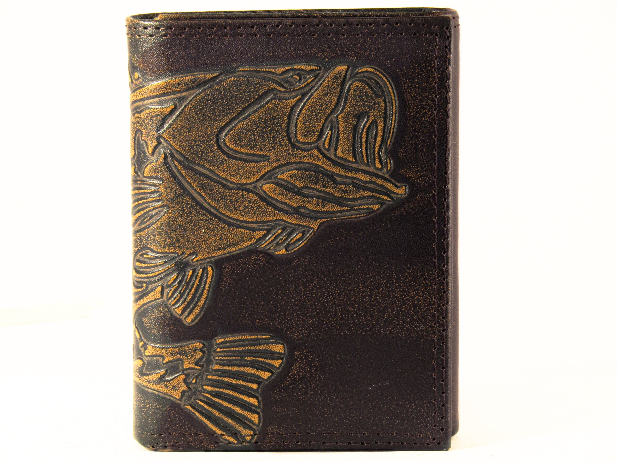 Bass Burnished Leather Trifold Wallet