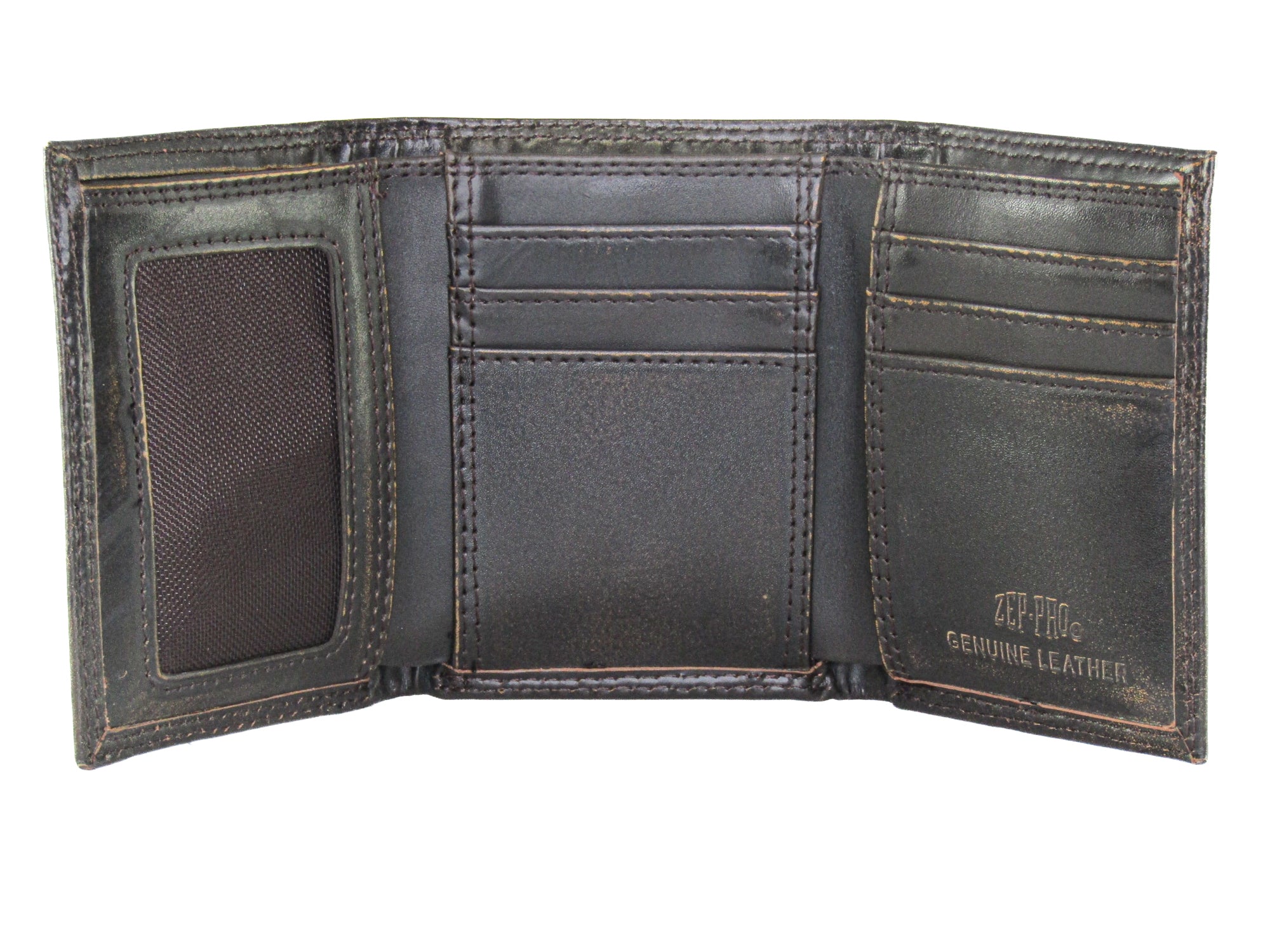 Buck Burnished Leather Trifold Wallet