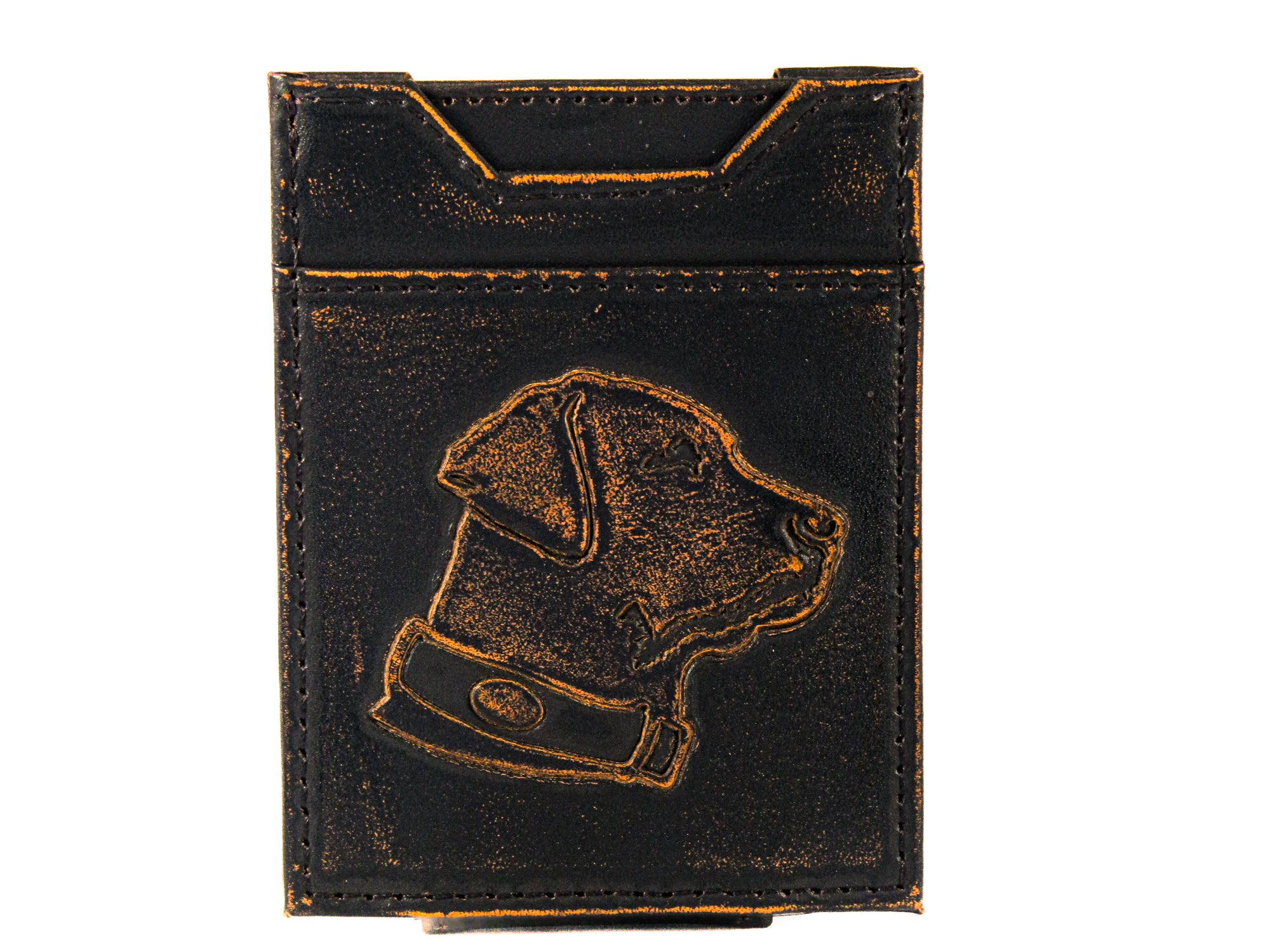 Lab Burnished Leather Magnetic Front Pocket Wallet