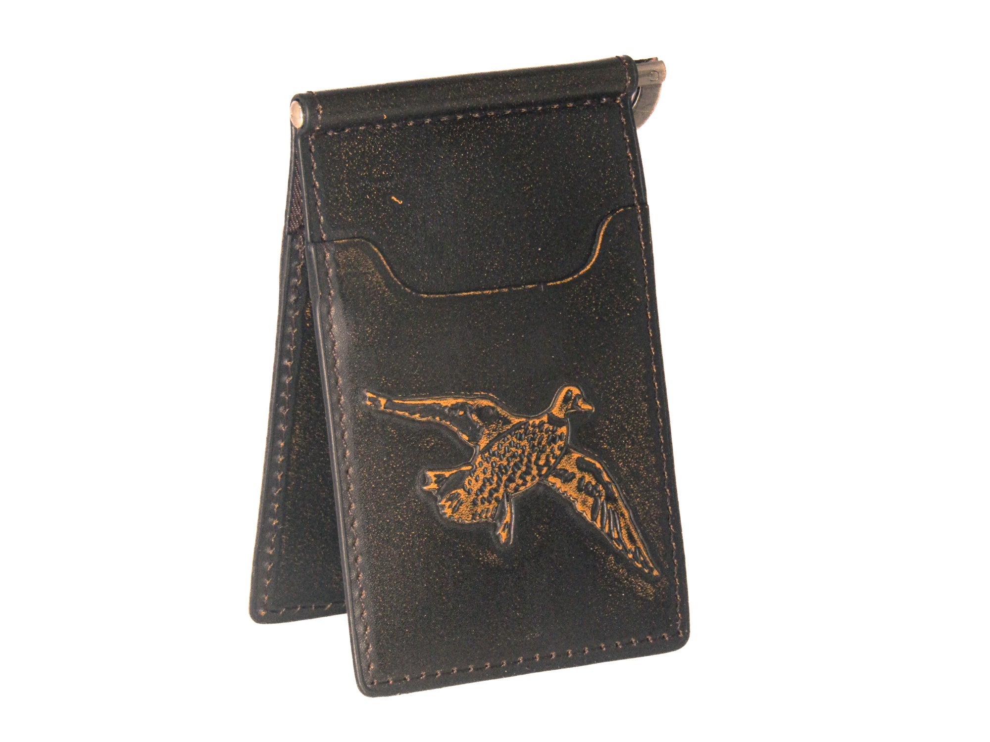 Mallard Burnished Leather Front Pocket Clip Wallet